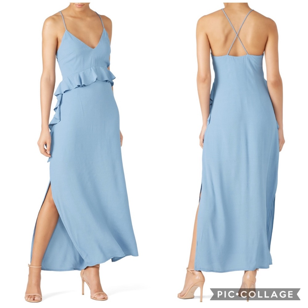 NWT Revolve Elliatt Steel Blue Rapture Maxi Dress